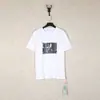 Talla Europea Versión Correcta Estampado Off Tinta Acuarela Degradado Flecha Graffiti Ow Marca de Moda Camiseta de Manga Corta para Pareja 260g