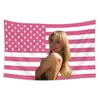 Bandera de Tela Colgante con Palo de Bandera Rosa de Celebridad Transfronteriza Americana Decoración de Pared para Dormitorio Junto a la Cama Tapiz de Fondo para Habitación de Dormitorio