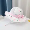Chapéu infantil Verão Fino Respirável Guarda-sol Chapéu de pescador Aba grande Protetor solar ajustável Malha Chapéu para bebês meninos e meninas