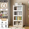 Estante de armazenamento para livros, estante de chão com portas, prateleira de armazenamento de bambu multicamadas à prova de poeira, estante de exibição simples para sala de estar