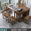 Mesa de Té Giratoria de Madera Maciza para Balcón, Mesa de Té Portátil y Juego de Sillas para Uso en Casa, Mesa de Té Pequeña con Juego de Tetera
