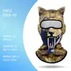 Máscara Facial Divertida con Patrón Animal Impreso en 3D Transfronteriza, Cubierta Facial Completa, Secado Rápido, Transpirable, Máscara de Protección Solar para Exteriores