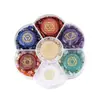 Grava de Cristal Piedra Cruda Colorida Chakra Flor de Ciruelo Caja de Regalo Set Disco Tallado Carácter Reiki Adornos Piedra de Energía
