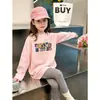 Camiseta de manga larga de dibujos animados para niños, nuevo estilo elegante para primavera y otoño 2026 para niñas, 100% algodón puro, camiseta básica cómoda y versátil