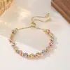 Venta Caliente Transfronteriza Clip de Perlas Redondas de Tres Colores Mezclados Pulsera de Perlas Personalidad de Mujer Moda Versátil Joyería de Mano Al por Mayor
