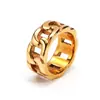 Joyería Haiteng de acero de titanio venta directa Europa y Estados Unidos popular nuevo personalidad punk retro cadena de motocicleta para hombre anillo de acero de titanio