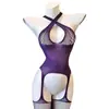 Lingerie Sexy Europeia e Americana Mais Vendida, Meias-Liga Sedutoras Vazadas, Body Apertado Apaixonado Feminino, Mais Vendido Transfronteiriço