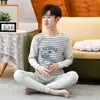 Conjunto de ropa interior térmica de algodón puro para niñas de otoño, conjunto de ropa interior cálida para adolescentes, pijamas para niños, camisetas y pantalones térmicos para niños