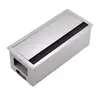 Agujero roscado amortiguador aleación de aluminio caja de cables cepillo de alambre caja de cables con enchufe caja de cables para escritorio de computadora caja de enhebrado multifuncional