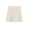 Za2025 Novo Conjunto Feminino de Jaqueta de Tricô com Botões Flor de Baunilha + Mini Saia Lisa