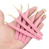Herramientas para Injerto de Pestañas al por Mayor Pinzas con Patrón de Pez Rosa Dorado Bolsa OPP Empaquetadas Individualmente Pinzas Rosas para Pestañas
