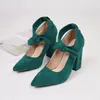 Sapatos Femininos Novos Exclusivos de Moda Transfronteiriça para Comércio Exterior, Bico Fino, Cadarço, Salto Alto Estilo Francês, Salto Plataforma