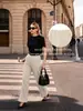 Pantalones anchos de otoño para mujer transfronterizos europeos y americanos, ropa casual de negocios, pantalones casuales, pantalones largos de moda de cintura alta para ir al trabajo, hechos de tela Lyocell