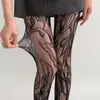 Nuevas Medias de Red Retro de Primavera y Otoño Femeninas Tejido de Flores Huecas Delgadas Oscuras Pantimedias Puras de Deseo 6165