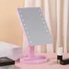 Espejo de Maquillaje LED de Venta Caliente Transfronterizo Rotación de 360 Grados Pantalla Táctil Espejo de Tocador de Escritorio Espejo Iluminado Portátil Doble Fuente de Alimentación
