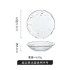 Plato de vidrio transparente con borde dorado, plato creativo con punto de congelación irregular y patrón de martillo, plato de fruta, ensaladera, vajilla japonesa al por mayor