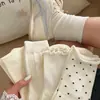 Meias Curtas de Algodão Bordadas Estilo Coreano para Primavera e Verão, Estilo College, Versáteis, Cor Sólida, Meias Fofas para Mulheres, Meias Absorventes de Suor e Respiráveis para Mulheres