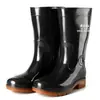 Botas de Lluvia Aote Botas de Lluvia para Hombre de Media Pantorrilla 606 Color Té Impermeables Zapatos de Trabajo Zapatos de Goma Zapatos de Pesca