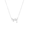 Collar de Mariposa de Circonita Estilo Coreano para Mujer, Lujo Ligero, Elegante, Sensación de Alta Gama, Cadena de Clavícula Plateada, Artículo Popular de Douyin, Accesorio de Celebridad de Internet