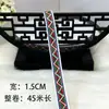 Cinta de Encaje Étnico Miao de 1.5 cm de Ancho Accesorios para Ropa Bordado Hecho a Mano Tira de Tela para Puños y Escote