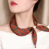 Moda Francesa Primavera Verão Lenço Pequeno Casual Camélia Fino Decorativo Lenço de Seda Luxo Leve Celebridade da Internet Proteção para Pescoço Feminina Fita Fluida