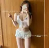 2 Colores Gama Alta Estilo Coreano Ins Deseo Puro Hueco Sexy Chica Caliente Bikini Bikini Traje de Baño de Dos Piezas