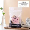 Bolsa de pie de dibujos animados de pan tostado semi-transparente engrosada, soporte para repostería de copo de nieve, bolsa de empaque para galletas, bolsa con cierre hermético