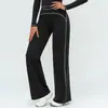 Pantalones Anchos de Terciopelo para Otoño e Invierno Transfronterizos de Cintura Alta Bloque de Color Sueltos Casuales Largos Ropa para Deportes al Aire Libre Correr Fitness 7028