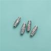 Cuentas Dzi de plata pura S999, estilo retro tailandés, de plata, tubo recto, 3D, de plata dura, para pulseras y collares, accesorios para manualidades.