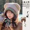 Bonito Sombrero de Felpa con Bloques de Color de Oso para Mujer, Sombrero Grueso Cálido de Invierno y Otoño con Orejeras y Lazo, Sombrero Lei Feng a Prueba de Frío