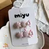 Pinza para el pelo con forma de corazón de tela dulce a cuadros estilo academia para niñas, Pinza lateral versátil de estrella, Lazo para el pelo, Accesorio para el cabello
