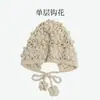 Producto Nuevo, Estilo Nuevo Sombrero para Niños, Sombrero de Lana con Diseño de Flor Hueca para Otoño e Invierno, Gorro de Punto con Protección para las Orejas para Niñas, Gorro de Punto para Bebé Niña