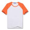 Camiseta modal de cor sólida Raglan manga curta gola redonda absorção de umidade confortável sem capuz estampa roupa infantil fofa