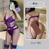Fan Lei Pecho Pequeño Sexy Lencería Sexy Corte Revelador Pijama Dividido Caliente Conjunto de Pijama de Tres Puntos con Liguero 951