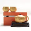 Olla de Barro Baifu Morado Segmento Dorado, Olla Cantante Fénix, Olla Xishi de Barro Mineral Original, Juego de Té Kung Fu Hecho Completamente a Mano con Una Olla y Dos Tazas