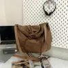 Bolso cruzado de gran capacidad con cordón Estilo perezoso Patrón Bolso de hombro Unisex Bolso hobo Color sólido Versátil Bolso bandolera
