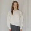 Suéter de Lana de Cuello Redondo Nothingwritten para Mujer Otoño e Invierno Estilo Coreano Holgado Casual Prendas de Punto