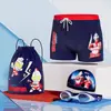 Maiô Infantil para Meninos Profissional de Secagem Rápida para Crianças Grandes Maiô de Camada Dupla Anti-constrangimento para Meninos traje Verão