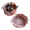 Bolsa de Maquillaje Floral Personalizada, Bolso de Mano Pequeño Floral de Moda, Estuche de Maquillaje de Almacenamiento, Bolsa con Cordón