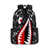 Mochila de estudante de tubarão de correspondência de cores de camuflagem transfronteiriça Impressão digital de grande capacidade Cartoon Anime Mochila Mochila