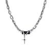 Nuevo Collar de Cruz de Gema Enrollada con Costuras Nicho Viento Frío de Alto Sentido Original para Hombre y Mujer Cadena Clavicular