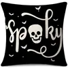 Funda de Almohada Halloween Calabaza Divertida Transfronteriza Amazon Estampado de Lino Funda Decorativa para Cojín de Sofá del Hogar