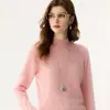 Nuevo Suéter de Cachemira para Mujer Otoño/Invierno 2026, Suéter de Punto Holgado Versátil con Cuello Alto y Mangas Raglán Engrosado