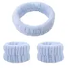 Anillo para el pelo de mujer de moda transfronterizo Banda para el pelo de maquillaje para casa Banda para el pelo semiacabada Felpa linda de color sólido Pulsera de lavado para la muñeca