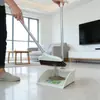 Conjunto de Vassoura e Pá de Lixo Doméstica com Cabo de Aço Inoxidável, Pá de Lixo de Plástico, Vassoura de Cerdas Macias, Combinação Top de Linha Venda por Atacado