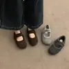 Primer Encuentro Temporada Gris Zapatos Mary Jane de Suela Blanda con Piel Calzado de Abrigo de Invierno para Mujer Nuevo Estilo Coreano Zapatos de Lana Individuales Zapatos de Algodón Cálidos para Mujer