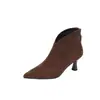 Botines Chic Estilo Coreano Nuevos 2026 para Mujer, Temporada Otoño/Invierno, Tacones de Aguja Altos, Botines de Punta Mate, Tallas Grandes