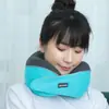 Partículas de espuma de color sólido Almohada en forma de U almohada de viaje protección del cuello almohada en forma de U relleno EPS almohada para avión impresión digital siesta