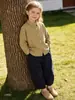 [Oferta Especial de Nuevo Producto] Camisa de Algodón y Lino Estilo Nórdico para Niños y Niñas, Camisa Sencilla de Cuello Redondo Apta para la Piel, Top Elegante y Versátil