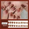 Uñas postizas estampadas cortas, medianas y largas de fábrica, con diseño de armadura, productos terminados en caja, venta al por mayor, se pueden personalizar según muestras